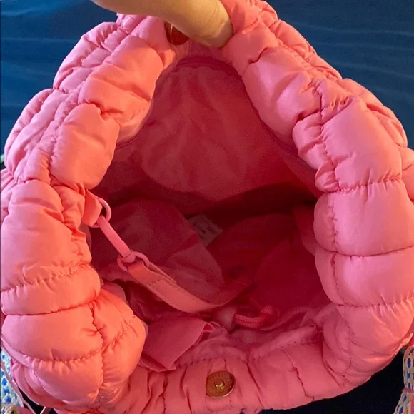 Pink Puffer Crossbody Bag with Adjustable Strap - Picture 7 of 8